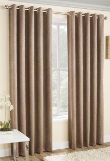 Vogue Eyelet, Latte - Ready Made Curtains